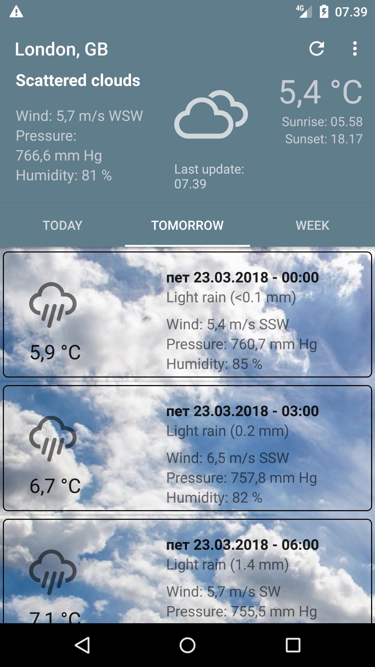 Light Weather Forecast