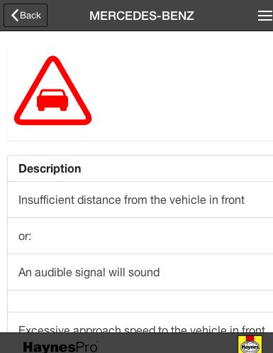HaynesPro Warning Lights App