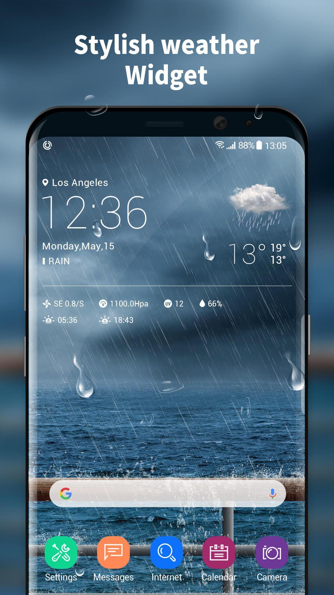 Transparent weather widget