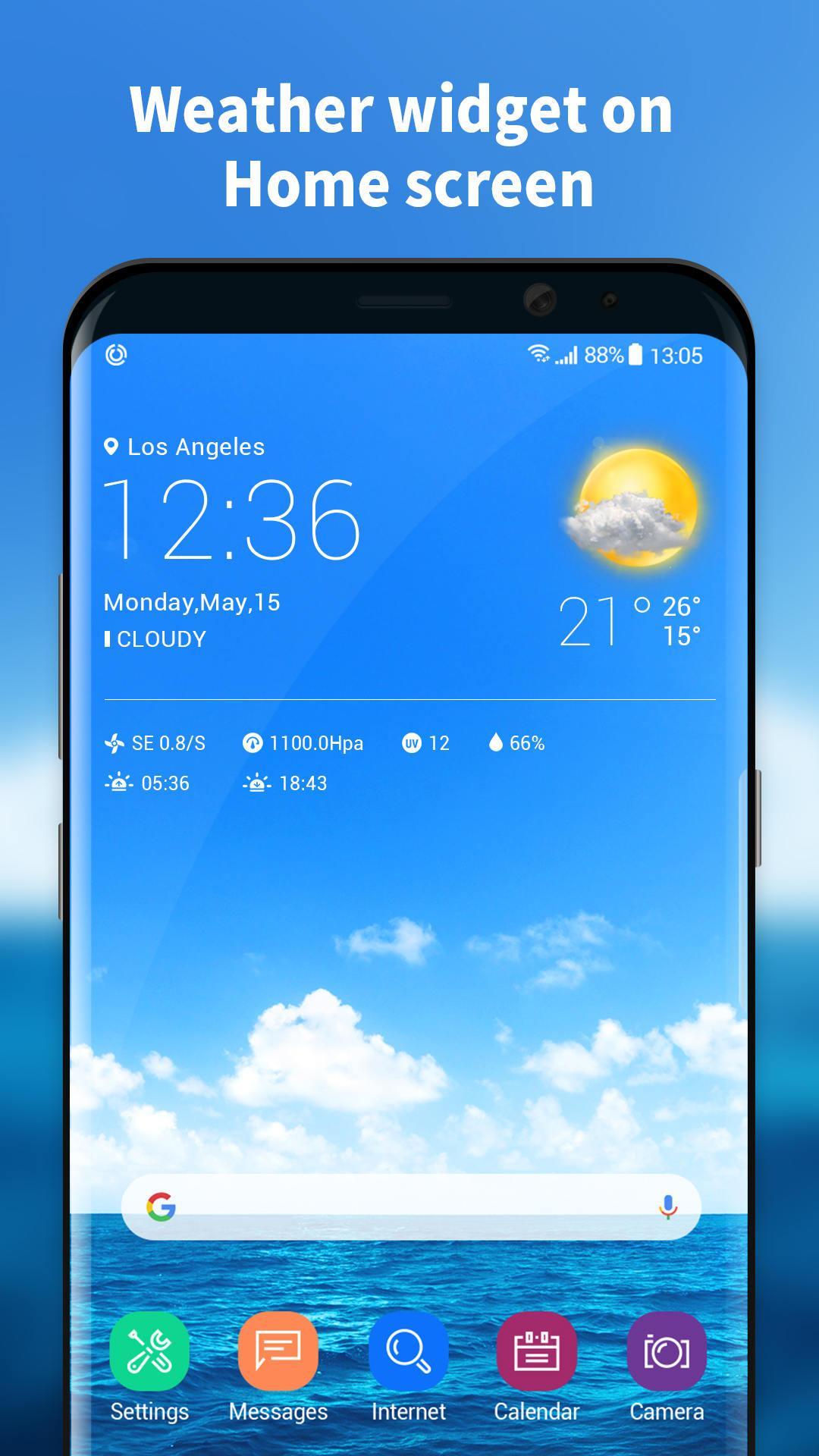 Transparent weather widget