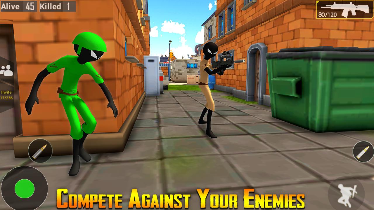 Green Stickman Royale Battle: FPS Shooting