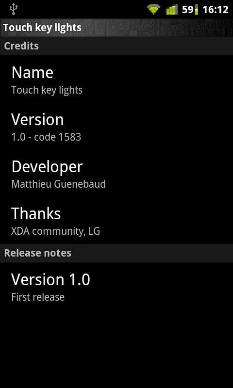 LG Optimus 2x touch key lights