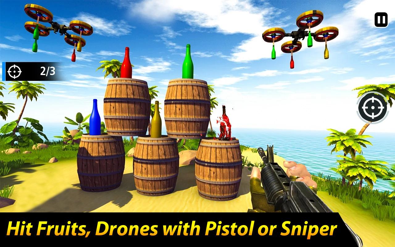 Real Bottle Shooting Gun Games