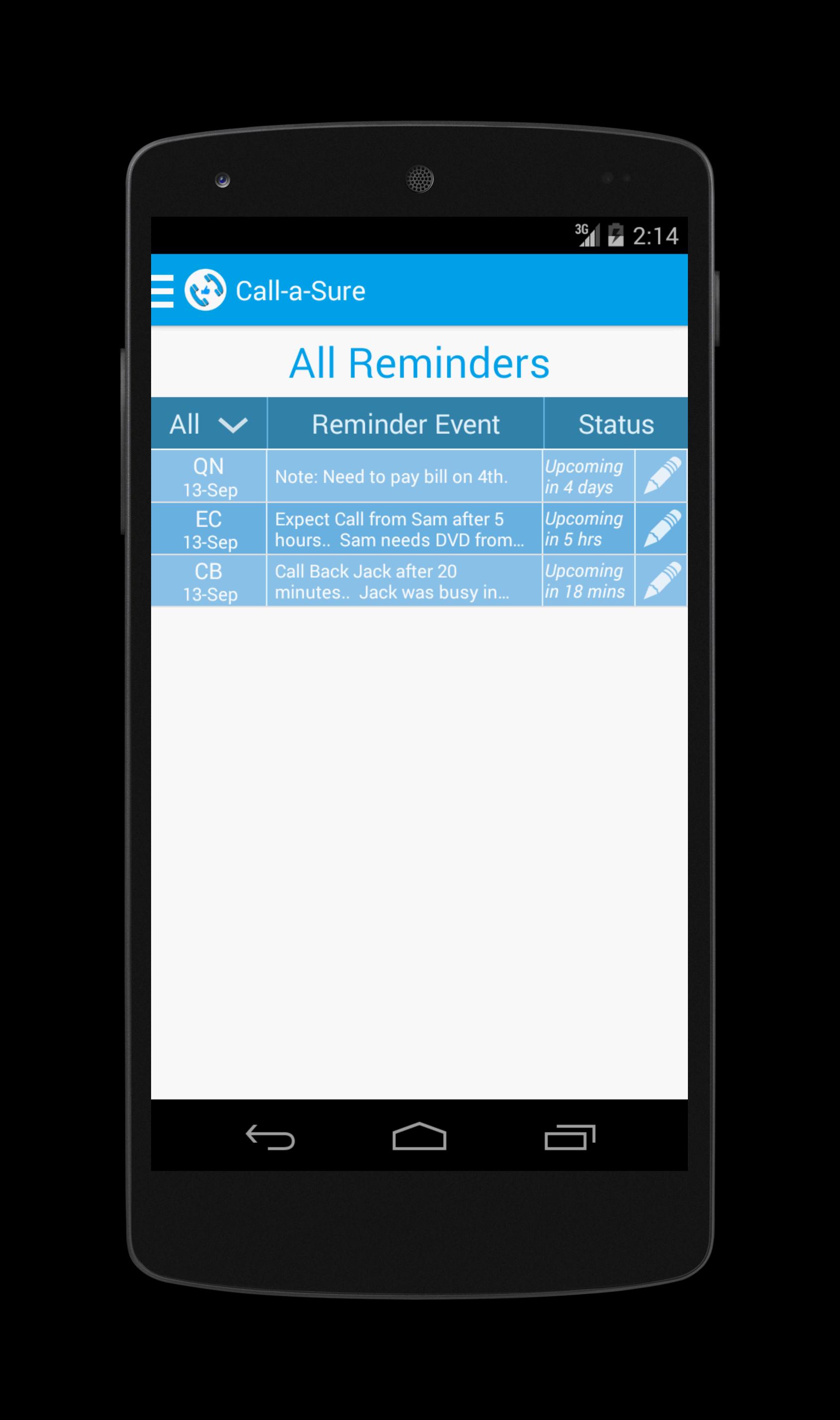Call-a-Sure: Call Reminders