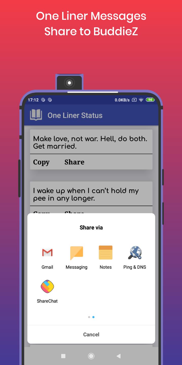 One Liner English Hindi Status Quotes Ads Free