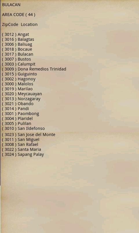 Philippine ZipCode & AreaCode