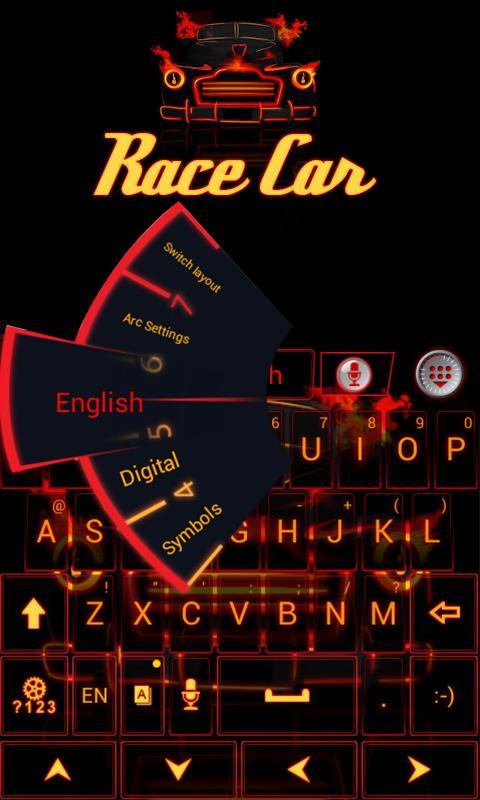 Car and Speed Keyboard Theme