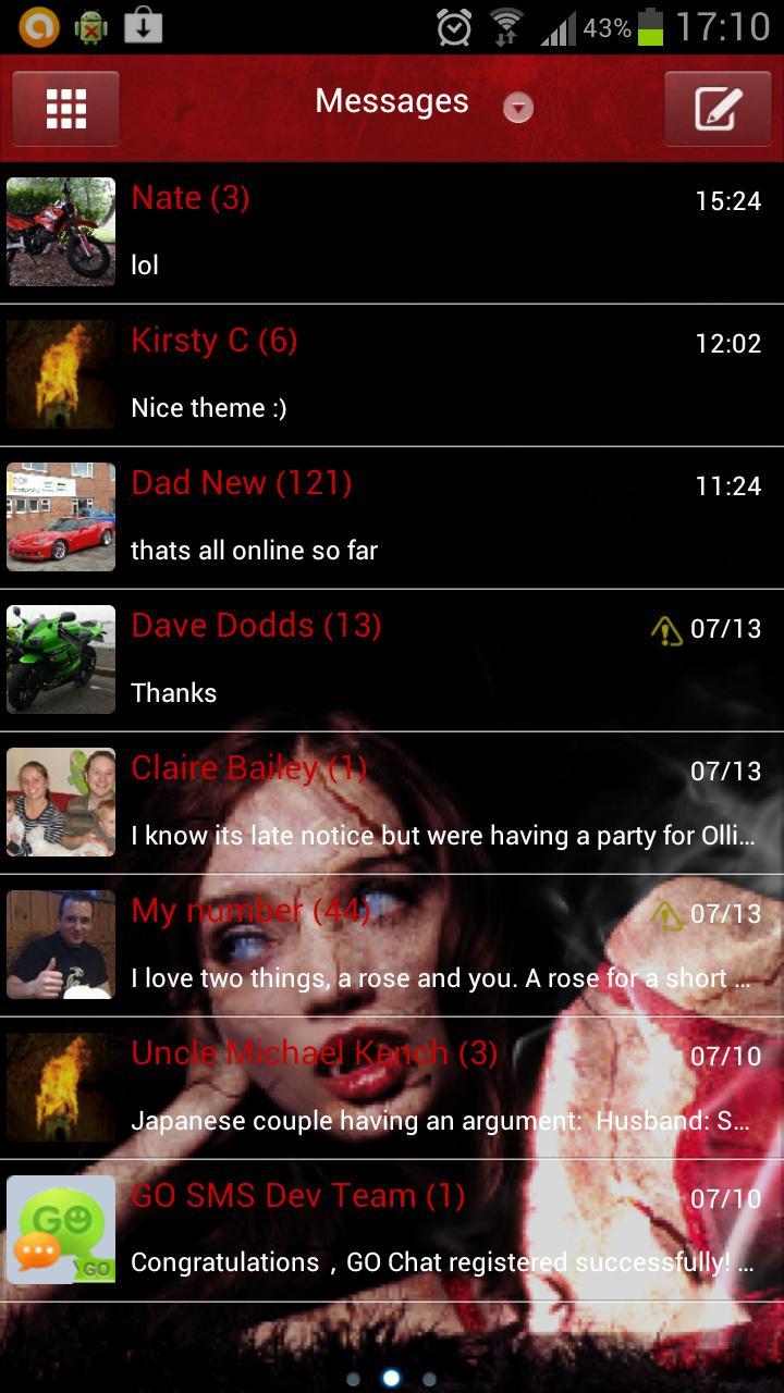 GO SMS Pro Atreyu Theme