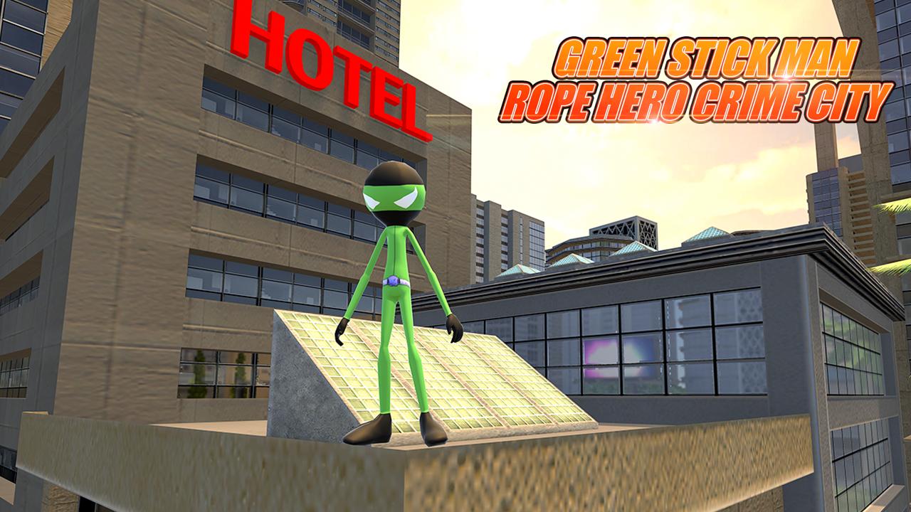 Green SickMan Rope Hero Crime City