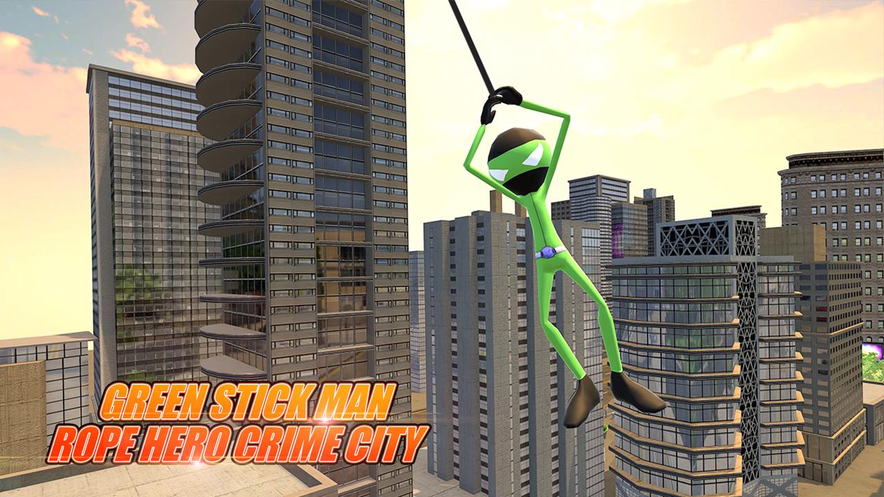 Green SickMan Rope Hero Crime City
