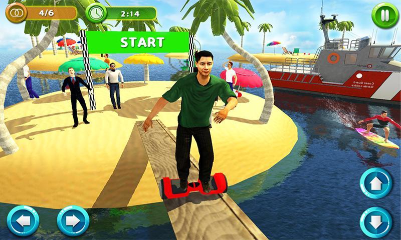 Waterpark Hoverboard Stunts surfing race 2019