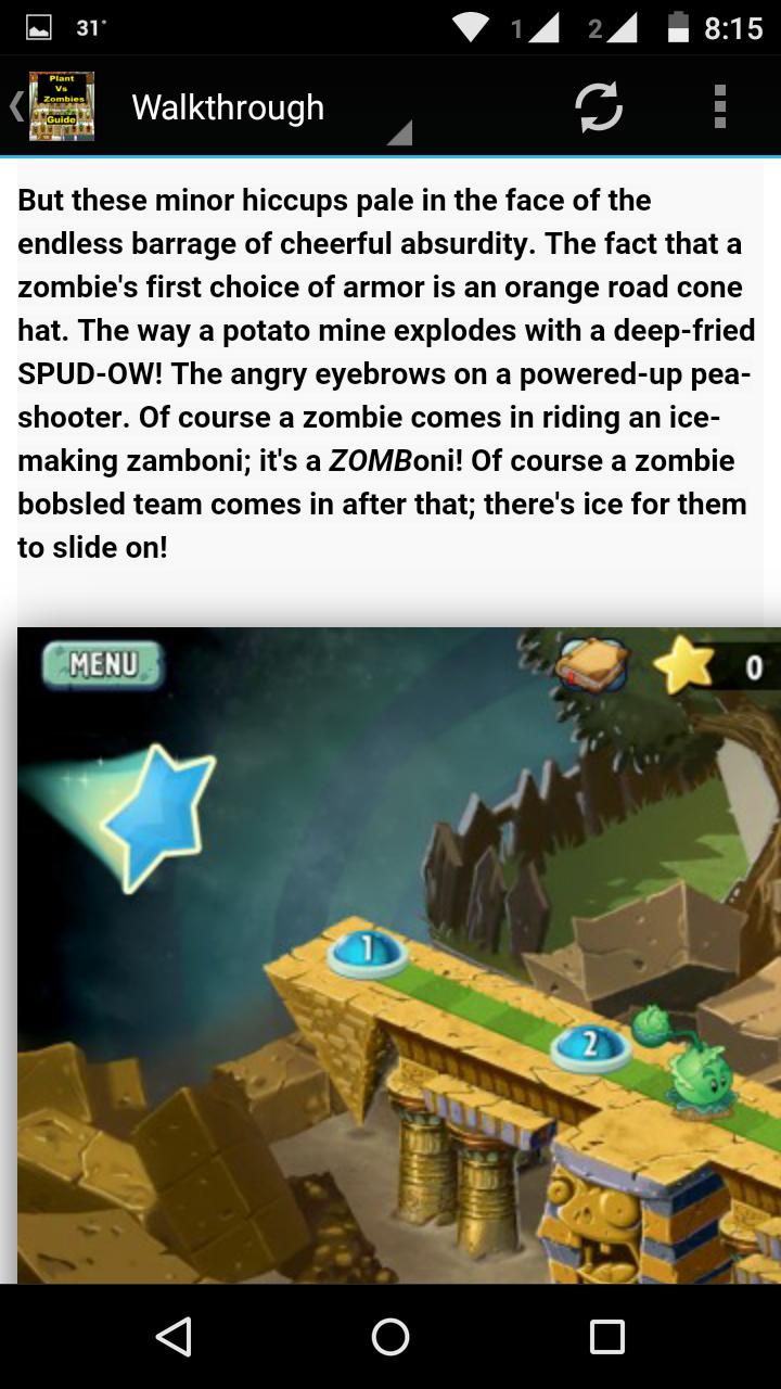 Guide for Plants vs Zombies