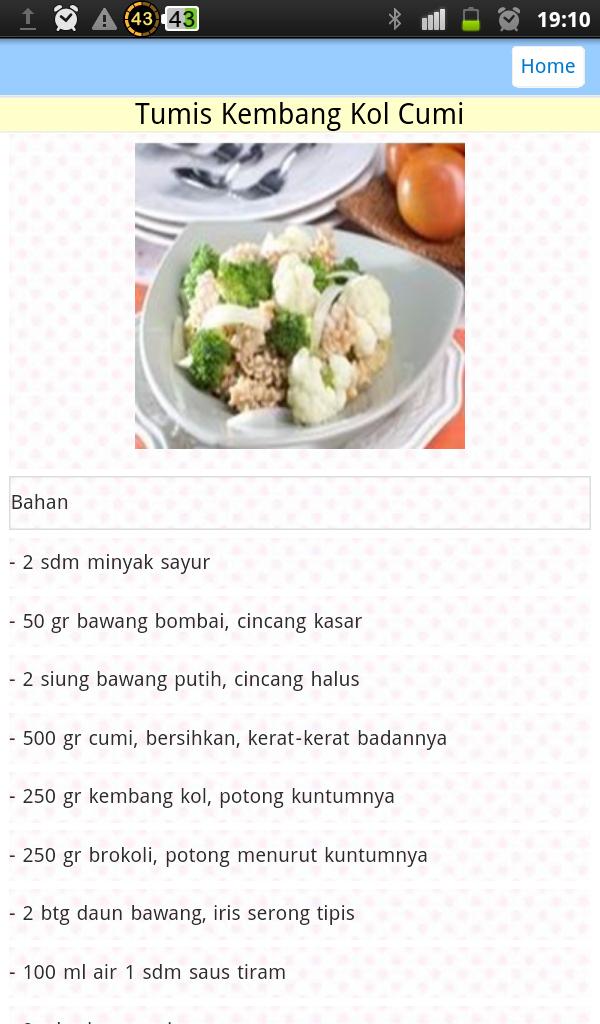 Aneka Resep Sayur dan Tumis