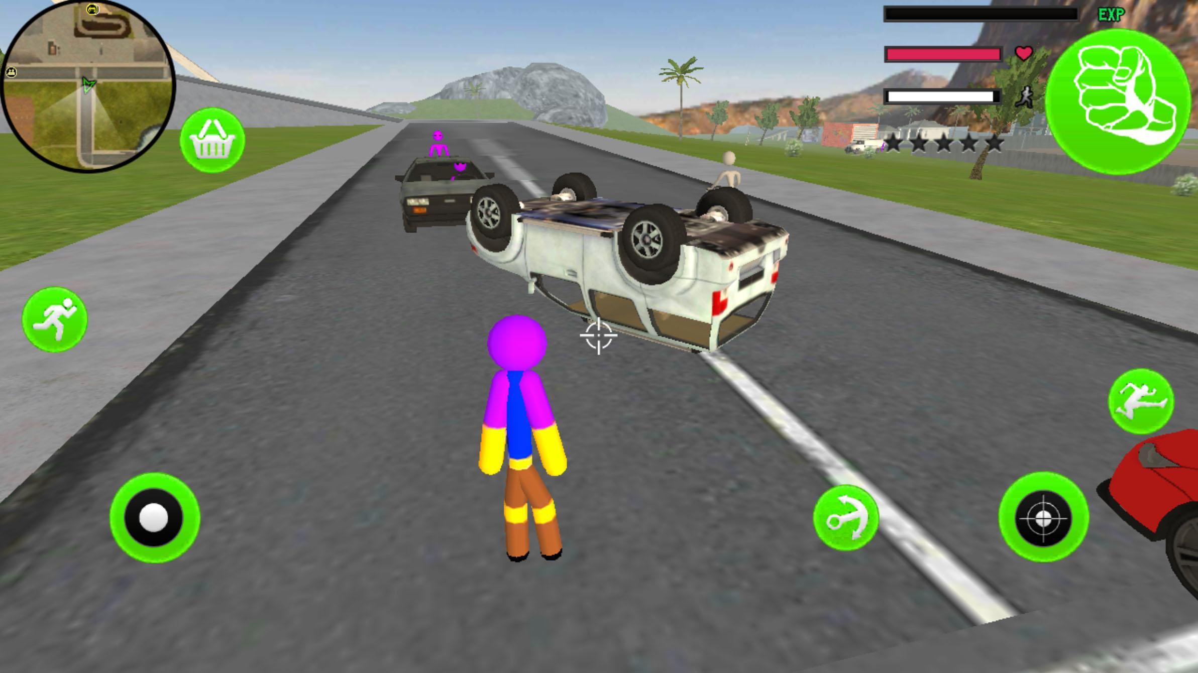 Super Thanos Stickman Rope Hero Gangster Crime