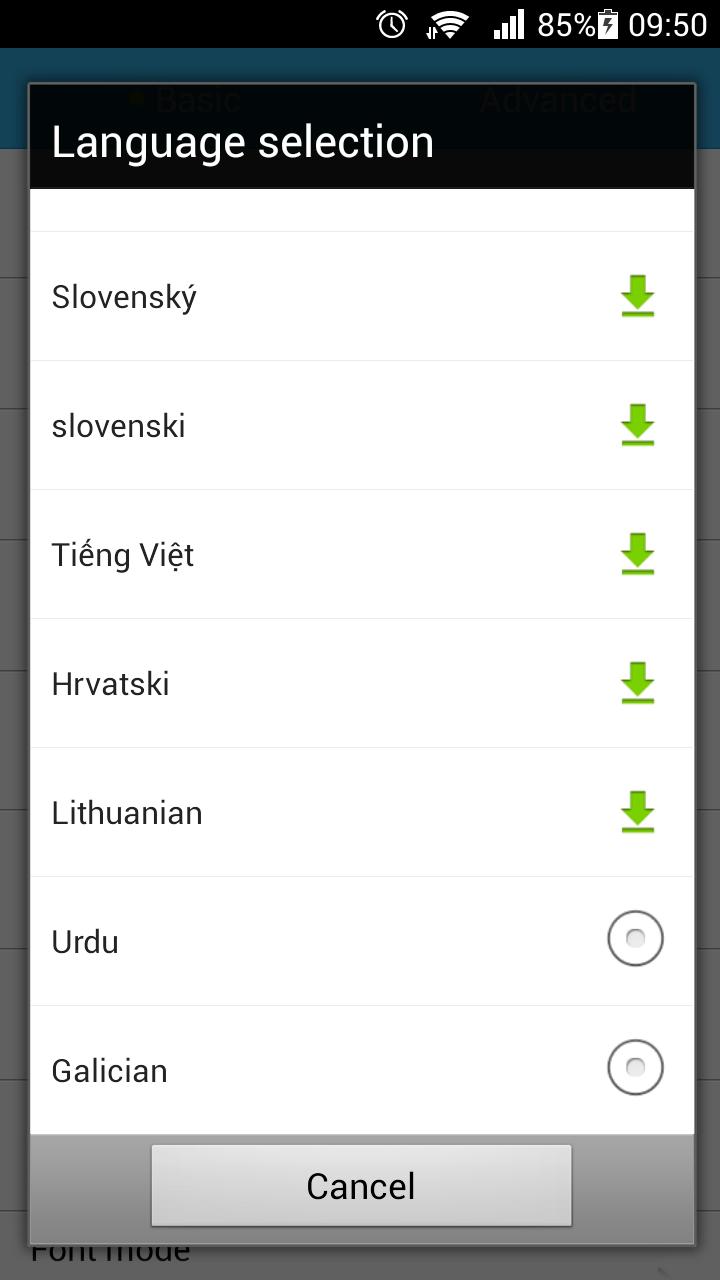 GO SMS Pro Galician language