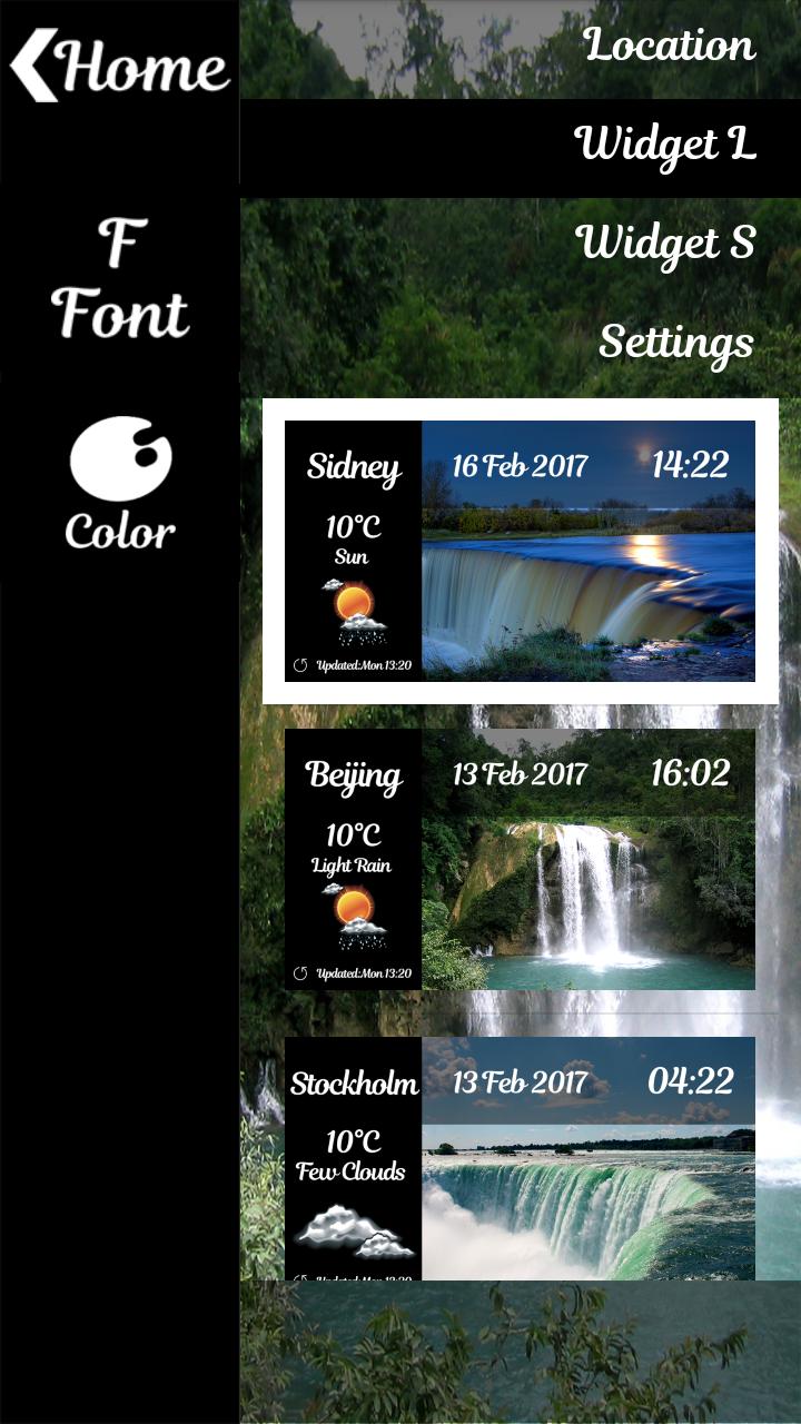 Waterfall Weather Clock