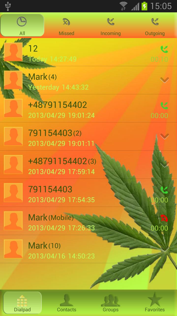Weed Ganja - GO Contacts Theme