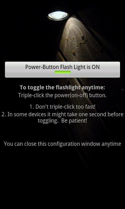 Power-Button Flash Light