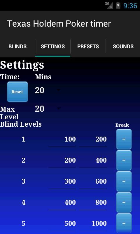 Texas Holdem Poker Timer