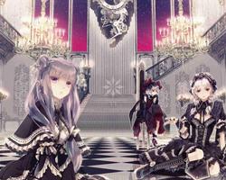 Black dress girl wallpaper