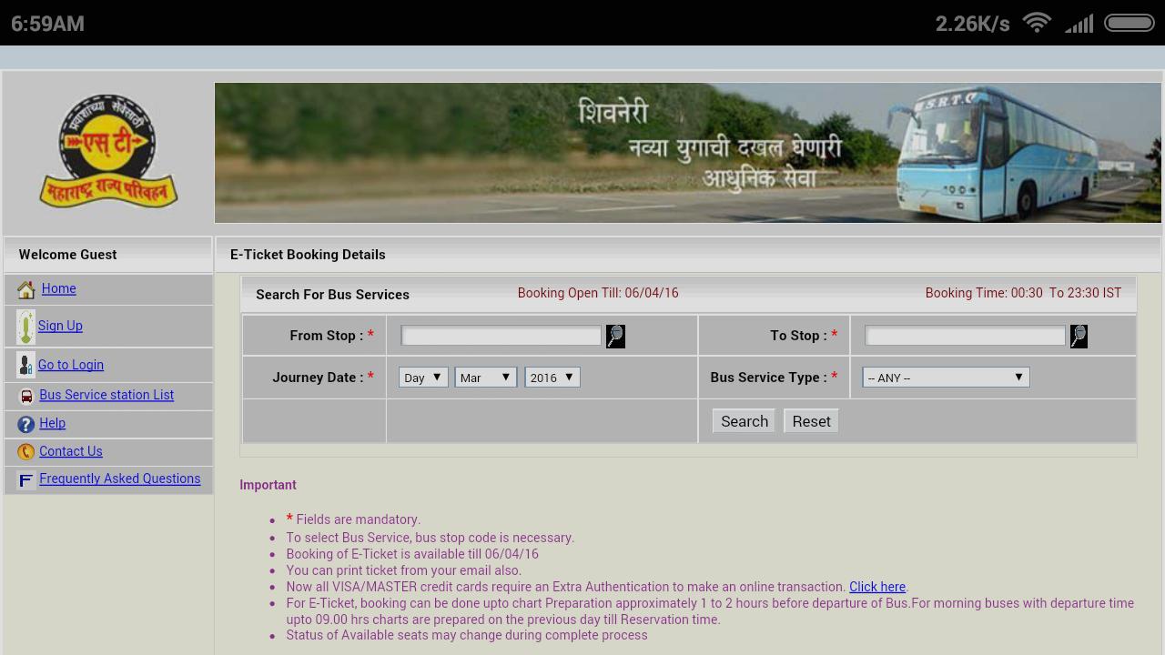 Book MSRTC Online Ticket