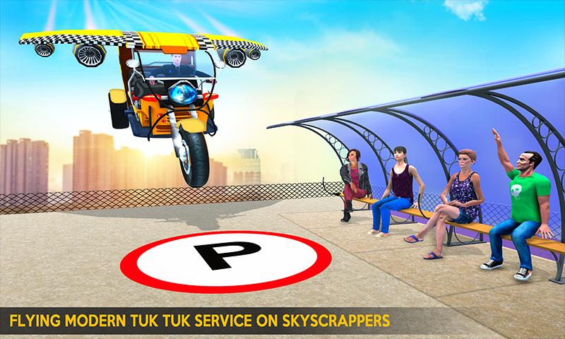 Flying Tuk Tuk Rickshaw Taxi Driver Simulator Game