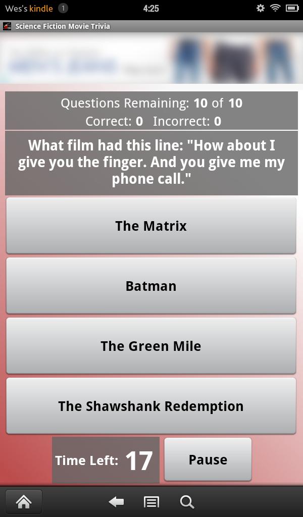 Science Fiction Movie Trivia