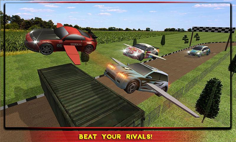 Flying Racing In Car
